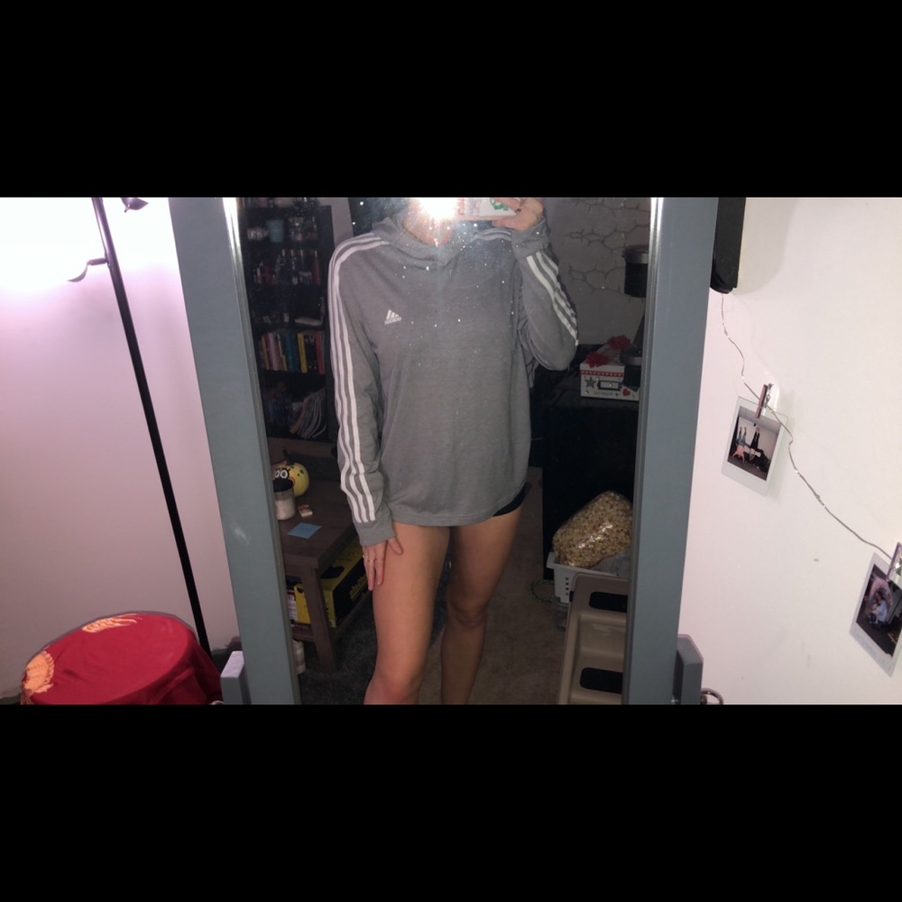 Adidas long sleeve hooded climalite shirt